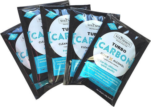 Still Spirits Turbo Carbon (Pack of 5) - Spirit Enhancer - Unflavored - Powder - Adult - 23L - Artisanal - Allergen Free - Plant Based...