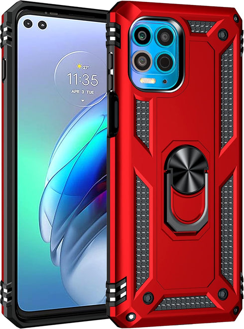 Jielangxin Keji Case for Motorola Moto G100 Case Cover,with Rotating Bracket Case for Motorola Moto Edge S/Moto G100 XT2125-4 Case Cover Red...