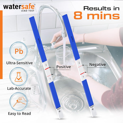 Watersafe® Advanced Lead in Drinking Water Test Kit – Lead Detection at 5 PPB - DIY at Home Water Lead Test Kit for Tap or Well Water – 8 Minute T...