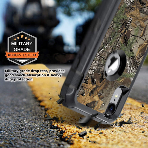 Compatible for iPhone XR Case with Screen Protector Camo Design for Men Boys Shockproof 3-Layer Full Body Rugged Heavy Duty Protective Case, Camou...
