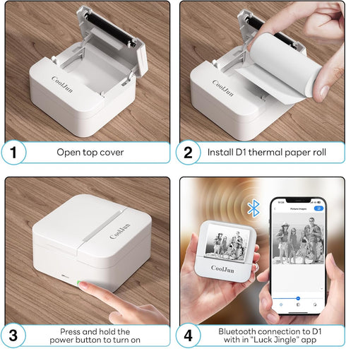 Mini Printer Maker D1 Thermal Printer, Portable Bluetooth Phone Printer, Small Instant Pocket Printer, for School Notes, Anatomy Picture, Children...