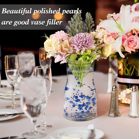 Hicarer 157 Feet 24 Strings Pearl String for Floating Candles Highlight Faux Pearl as Vase Filler Ideal for Wedding Party Garland Home Table Cente...