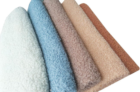 5pcs 19.7 x 15.8 Inches Gray Solids DIY Fabric Teddy Short Plush Decorative Cloth Material Set Precut Bundle Patchwork Squares for Home Crafts Sew...