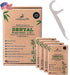 Natural Dental Floss Picks - Oral Care Dental Pick w/Mint Flavored Toothpicks, 2-in-1 Natural Floss & Toothpicks, Plant-Based Dental Flossers, Too...