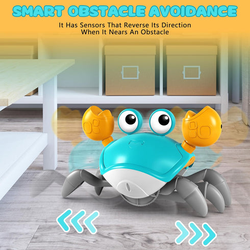 Crawling Crab Toy, Infant Tummy Time Baby Toys, Fun Interactive Dancing Walking Moving Toy Babies Sensory Induction Crabs with Music, Baby Toys 0-...