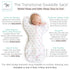 Amazing Baby Transitional Swaddle Sack with Arms Up Half-Length Sleeves and Mitten Cuffs, Medium, 3–6 months, 14-21 lbs, Tiny Elephants, Pink (Arm...