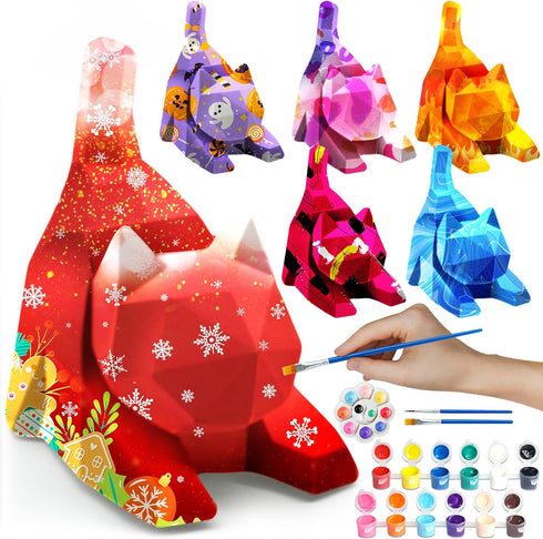 Goodyking Paint Your Own Lie Cat Lamp Kit, DIY Cat Crafts Night Light, Arts & Crafts for Kids Ages 8-12, Painting Kit for Girls Boys Age 4 5 6 7 8...