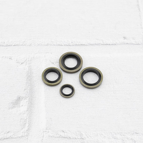 SING F LTD 200Pcs Oil Seal Washer Metal Seal Oil Washers G1/8 M6 M8 M10 M12 M16 M20 M24 Bonded Sealing Washer Assortment Kit for Automotive,Hydrau...