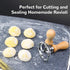 Ravioli Stamp Set (Set of 5), Ravioli Maker Cutter with Wooden Handle–for Ravioli, Pasta, Dumplings Lasagna, Pierogi, Leading Dough Cutter and Pre...