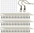 TOAOB 200pcs 925 Silver Plated Earring Hooks and Backs for DIY Jewelry Making with 18mm Antique Bronze Hypoallergenic Earring Hooks...