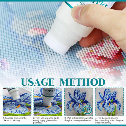 Diamond Painting Sealer (120ml*2), Puzzle Glue Clear, Diamond Painting Accessories with Permanent Fixation and Shining Effect, Diamond Painting Ar...