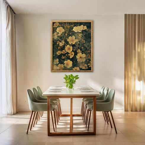 Posterizer 1 pcs-pretty yellow dreamy aesthetic flowers-Floral & Botanical Art-Abstract & Modern Art-Decor for Home & Office- UNFRAMED Wall Art...