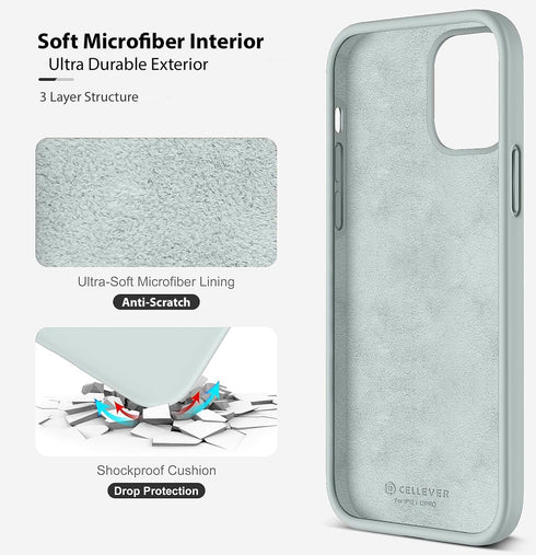 CellEver Heavy-Duty Silicone Case for iPhone 12/12 Pro - Two Shatterproof Glass Screen Protectors, Military Drop Protection, Scratch-Free Interior...