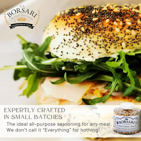 Borsari Everything Bagel Seasoning - Gourmet Bagel Seasoning With Sea Salt and Poppy Seeds - Gluten Free and Keto Friendly Spice for Cooking - Fla...
