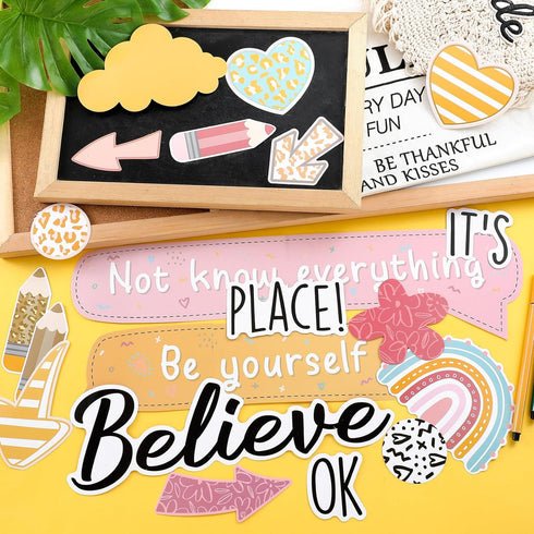 Boho Bulletin Board Set We Believe Motivational Classroom Decor Boho Positive Affirmations Cutouts for Teachers Classroom Bulletin Board School Wa...