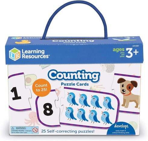 Learning Resources Counting Puzzle Cards, Kindergarten Readniness, Self Correcting Puzzles, Ages 4+Color, Multi...