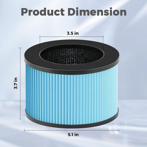 MK01 & MK06 True HEPA Filter Replacement for AROEVE MK01 MK06, ToLife TZ-K1 and Kloudi DH-JH01 Air Purifier, Standard Version (2 Pack)...