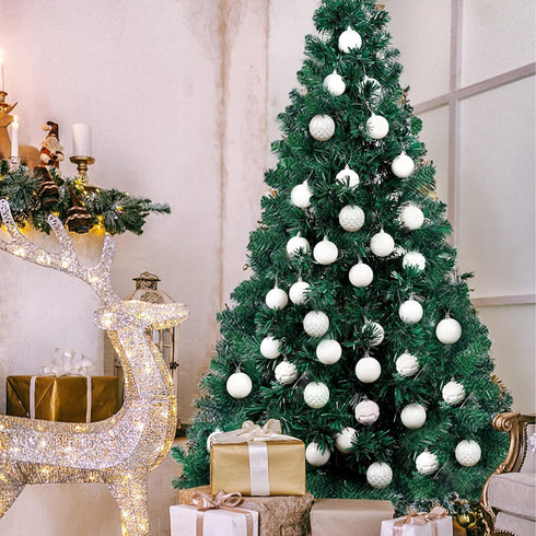 Lulu Home Christmas Ball Ornaments, 24 Ct 2.36" Pre-Strung Hanging Ornament Decorations, Xmas Shatterproof Plastic Balls for Holiday Party Wreath ...