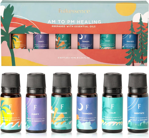 Folkulture Essential Oils for Diffuser Oil, Essential Oils Set of 6 Fragrance Oil, Diffuser Oils Scents for Home, Oil Diffuser Essential Oils, Fra...