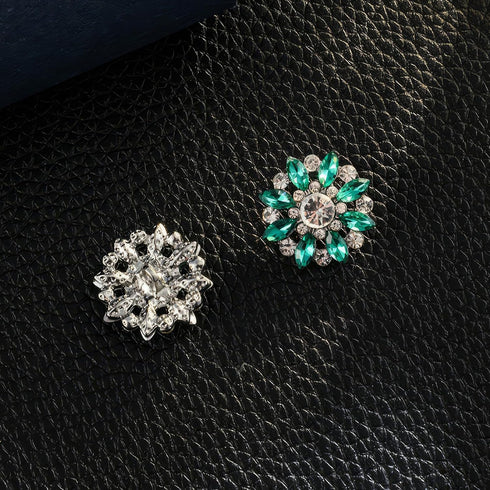 4Pcs Rhinestone Buttons, Crystal Applique Embellishments in Clothes DIY Jewelry Decoration for Crafts Wedding Party Bouquet Sew on Clothing Button...