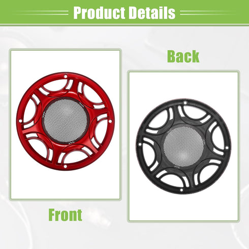 ACROPIX Universal 6" Car Speaker Grills Cover Mesh Round 6 Inch Audio Speaker Subwoofer Guard Protector Case with Mounting Screws Iron Red - Pack ...