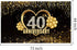 Happy 40th Anniversary Banner Backdrop Decorations, Large Wedding Background Sign Decor, Black Gold 40 Year Photography Photo Props Party Supplies...