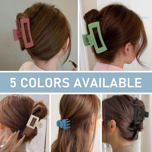 15Pcs Matte Nonslip Hair Claw Clips- Large Rectangle Claw Clips for Thick Hair Small Square Claw Clips Small Hair Clips for Thin Hair Accessories ...
