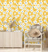 HAOKHOME 93391-1 Yellow Peel and Stick Wallpaper Floral Yellow/White/Blue Removable Wall Paper for Bedroom Bathroom Textured Stick on Contact Pape...