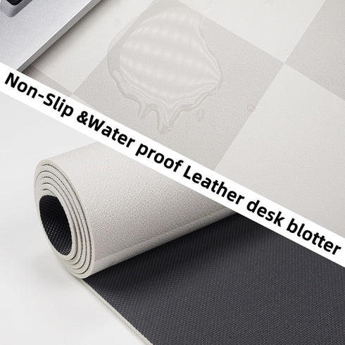Non-Slip Desk mat, Leather desk mat, Waterproof PU Leather Desk pad Protector, Large Mouse pad, Easy Clean Laptop Desk Writing Mat for Work/Home/D...