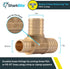 SharkBite 1 x 3/4 x 1 Inch Crimp Reducing Tee, Brass Plumbing Fitting, PEX Pipe, PE-RT, UC418LFA...