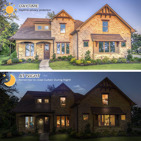 HooTown Window Tint for Home One Way Window Film Daytime Privacy Mirror Film Static Non-Adhesive Window Tint Film Heat Control Anti UV One Way Pri...