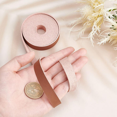 GORGECRAFT Brown Genuine Leather Strap Strip 1/2 Inch Wide 79 Inch Long Leather Belt Strips Wrap Single Sided Flat Cord for DIY Crafts Projects Cl...