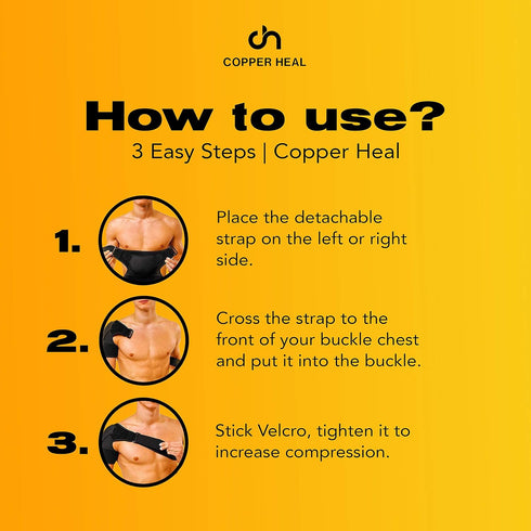 COPPER HEAL – Shoulder Adjustable Clamp Compression Sleeve for Men Women's Support, for Better Back Posture Arm Right & Left Pain Rotator Neck wit...