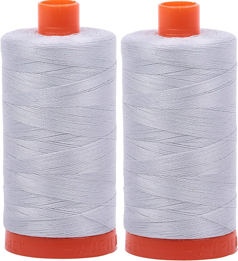 Aurifil Mako 50wt Thread 2 Large Spools: Dove 2600 Color...