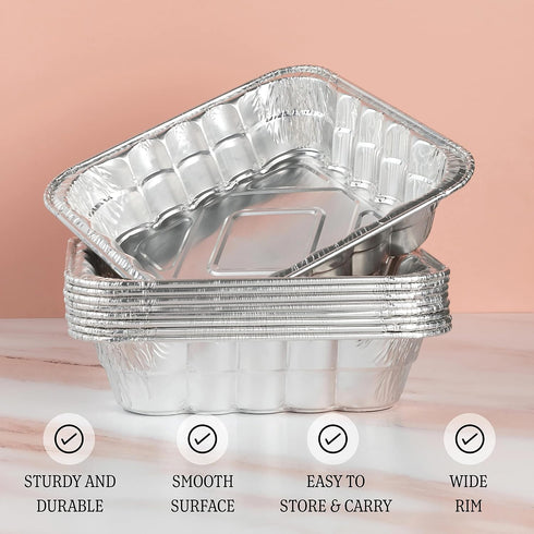 PLASTICPRO Disposable 10'' X 10'' X 3'' Inch Square Aluminum Tin Foil Baking Pans Bakeware - Cookware Perfect for Baking Cakes, Breads, Brownies, ...