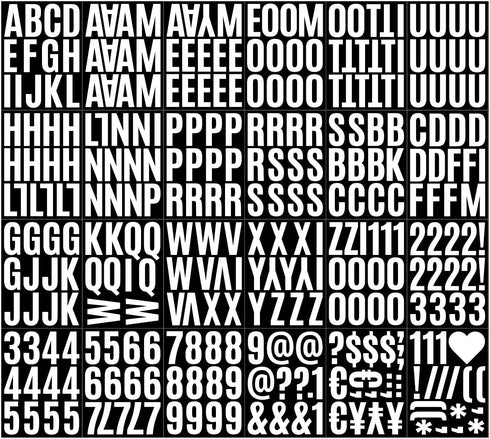 Vinyl Letter Stickers White Letter Number Stickers Kit 318 Pieces 24 Sheets 2 Inch Sticky Mailbox Number Stickers for Bulletin Board, Labeling, Si...