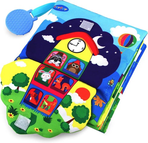 Infant Soft Book, Baby Books 6 to 12 Months, Cute Montessori Educational Newborn Baby Toys 0-3 Months, Nontoxic Fabric Touch & Feel Crinkle Cloth ...