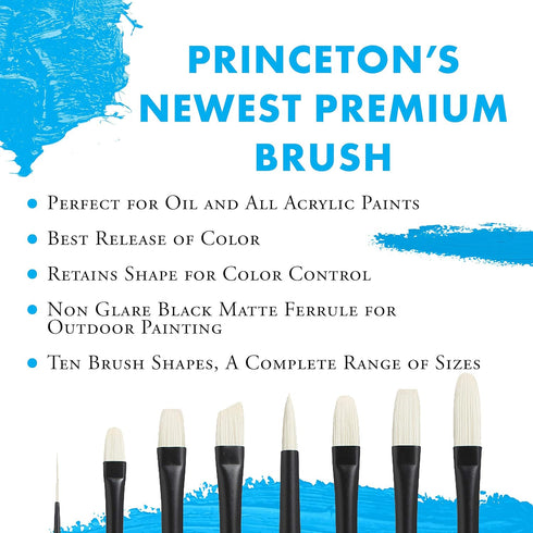 Princeton Aspen, Series 6500, Synthetic Paint Brush for Acrylics and Oils, Bright, 4...