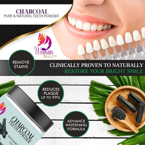 Activated Charcoal Teeth Whitening Powder Whitens Teeth Prevent Bad Breadth Removes Tooth 50gm...
