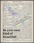 Posterizer 1 pcs-Be Your Own Kind of Beautiful-Affirmations-Abstract & Modern Art-Inspirational Women's Art- Living Room Bedroom Decor- unframed w...