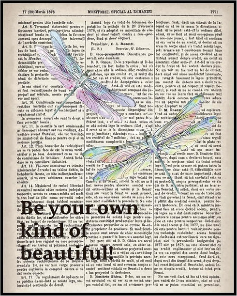 Posterizer 1 pcs-Be Your Own Kind of Beautiful-Affirmations-Abstract & Modern Art-Inspirational Women's Art- Living Room Bedroom Decor- unframed w...