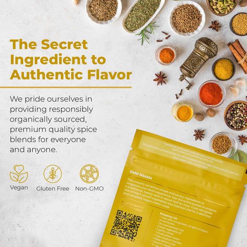 moji masala Indian Spice Kits – Dahl Masala Spice Blend – Spice Mix for Authentic Indian Food at Home – Vegan Seasoning Set for Lentils – 2-Packs ...