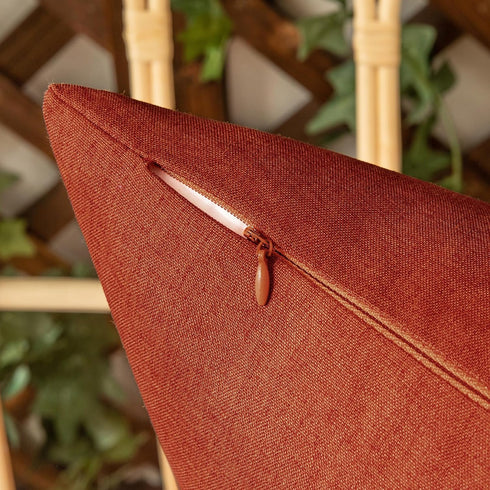 Woaboy Set of 2 Outdoor Waterproof Fall Throw Pillow Covers Burnt Orange Decorative Farmhouse Solid Cushion Cases for Bed Sofa Couch Car Living Ro...