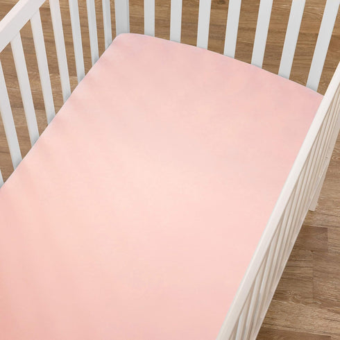 American Baby Company Fitted Crib Sheet 28" x 52", Soft Breathable Neutral Cotton Jersey Sheet, Blush, for Boys and Girls, Fits Crib and Toddler B...