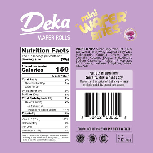 Deka Mini Wafer Bites (Ube, Pack of 1)...