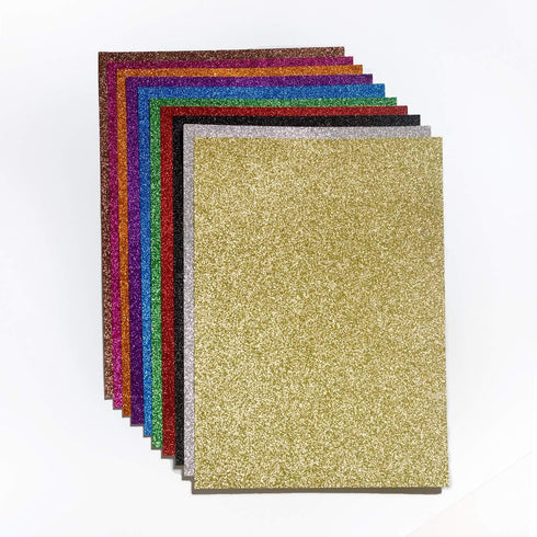YZH Crafts Glitter Cardstock Paper,No-Shed Shimmer Glitter Paper,Crafting Assorted Glitter Paper Pad, DIY Party Deco by 8 Inch X 11 Inch, A4 Size ...
