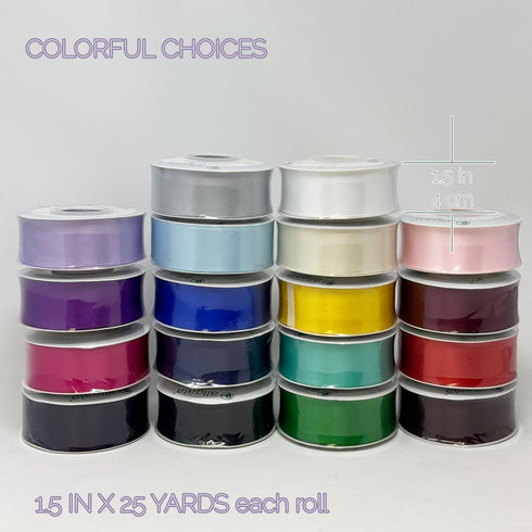 Allgala Double Sided Polyester Satin Ribbon 25 Yard Continuous Spool for Wedding, Bridal, Baby Shower, Gift Packing, Flower Bouquet Arrangement De...