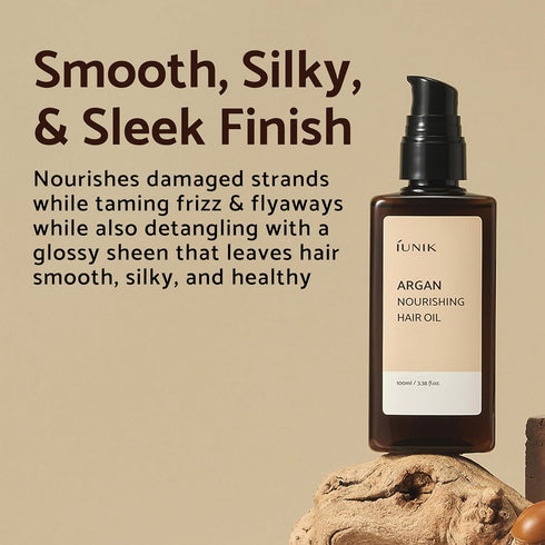 IUNIK Argan 3.9% Hair Oil Serum Nourishing for Dry and Damaged Hair - Anti Frizz Lightweight Hair Treatment Deep Conditioner Mask, Paraben and Sul...