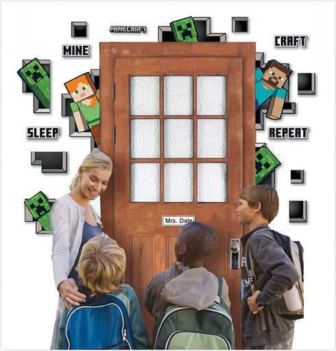 Eureka Minecraft Characters Door, Window, and Bulletin Board Go-Around Classroom Decorations for Teachers, 17 Pieces...