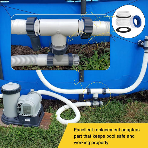 4560 Pool Hose Adapters Conversion Kit for Intex Hayward Pool Filter Pump Hose Adapter fit with Intex Ground Pool 40mm to 1 1/2 Inch Conversion Ki...
